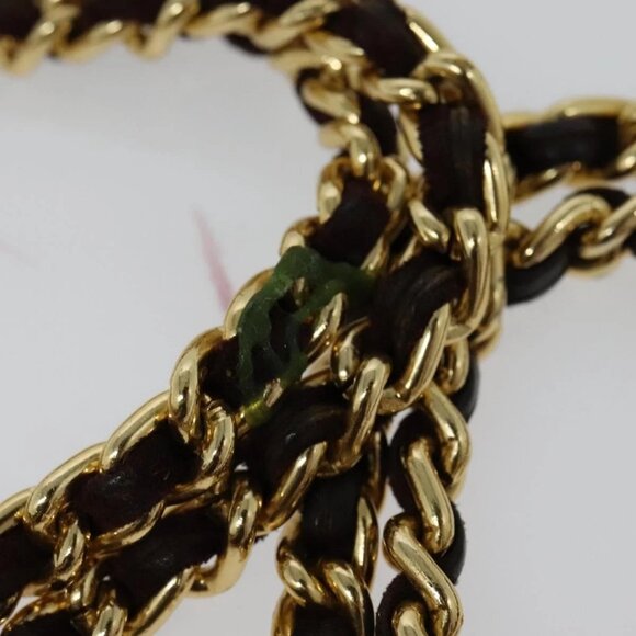 PRADA Chain Shoulder Bag Suede Brown Gold Auth - Picture 8 of 16